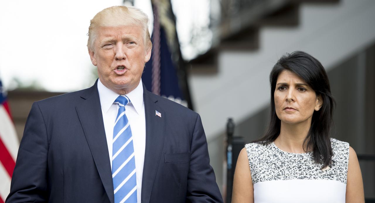Trump haley husband troops
