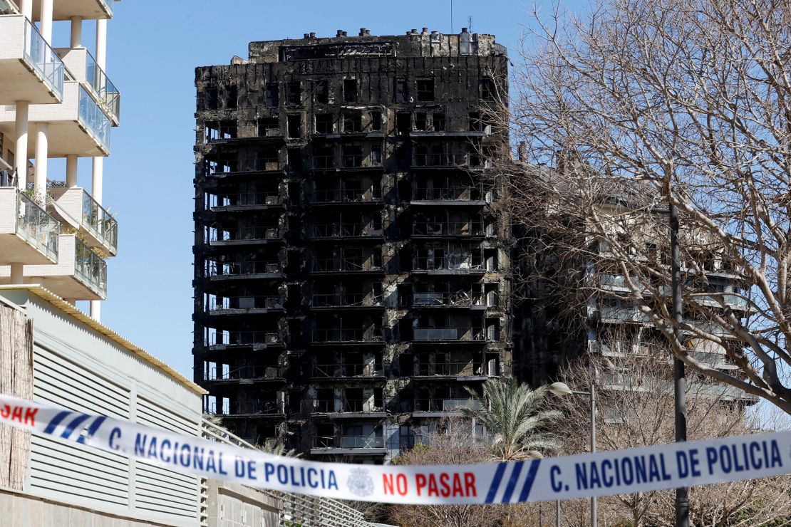 Valencia spain apartment block fire