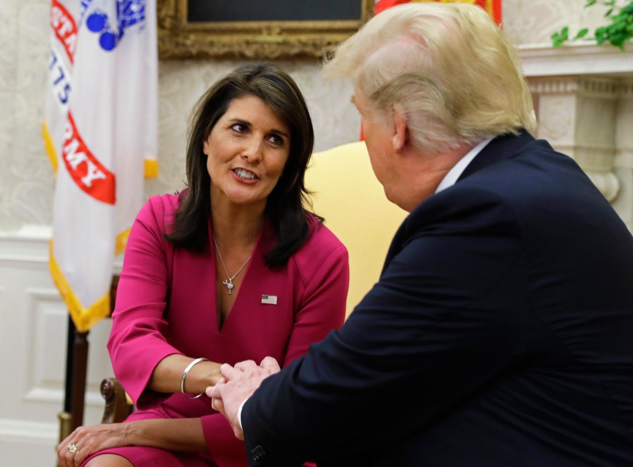Trump haley husband troops