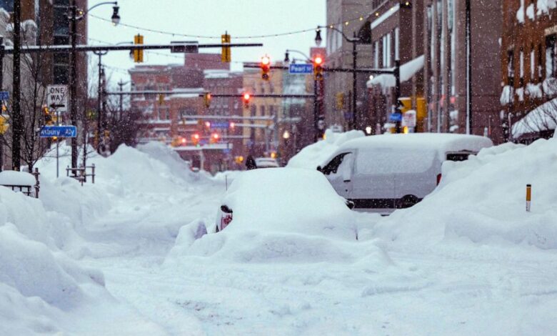 Snowstorm people blanketed snowiest already