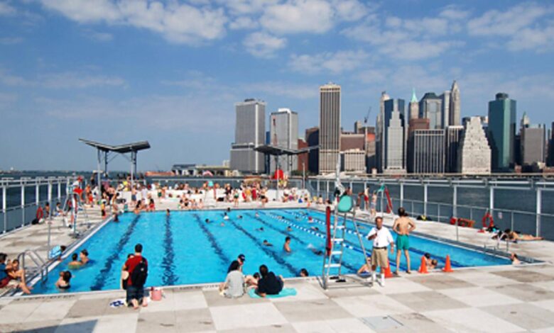 Floating pool swimming new york