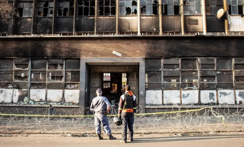 Johannesburg building fire arrest