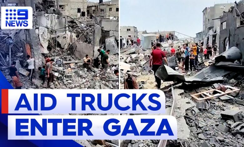 Israel gaza aid trucks