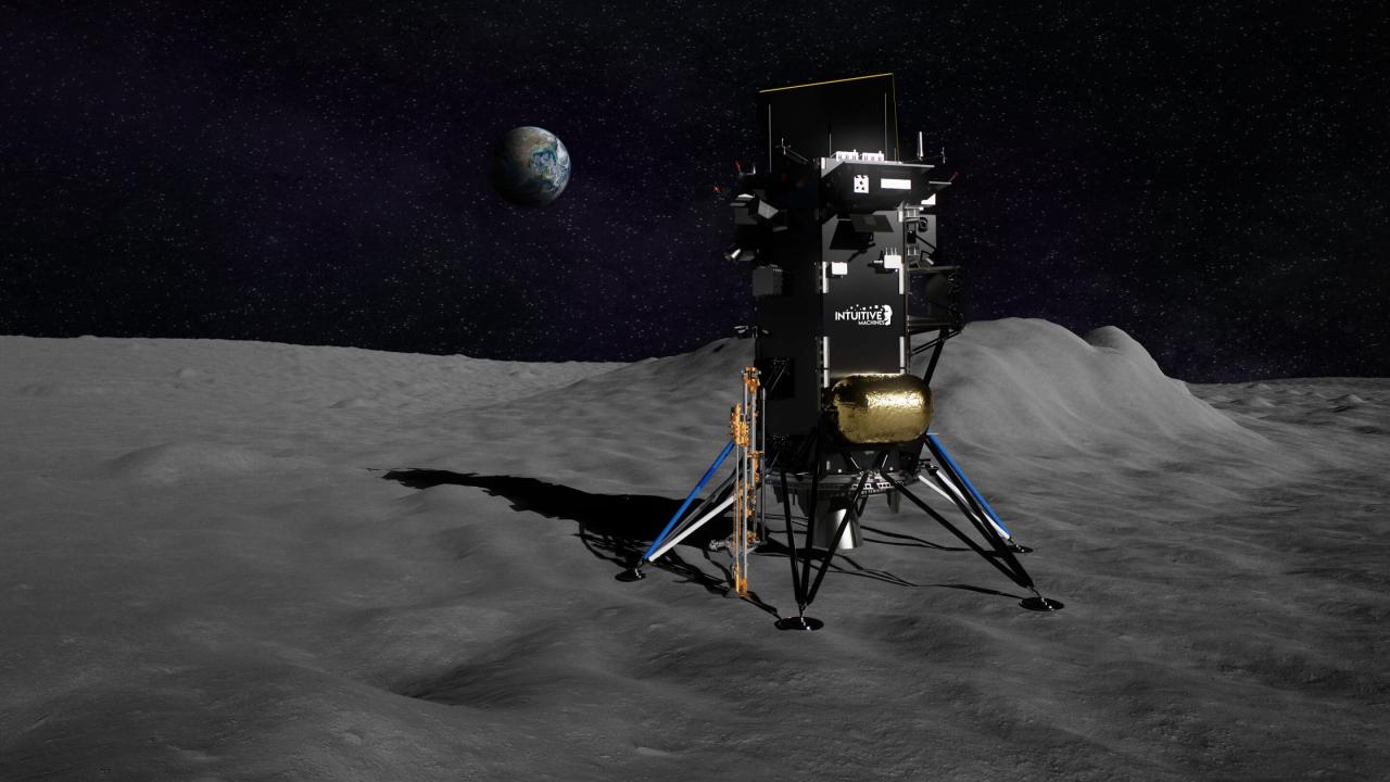 The intuitive machines spacecraft odysseus will attempt to land on the moon