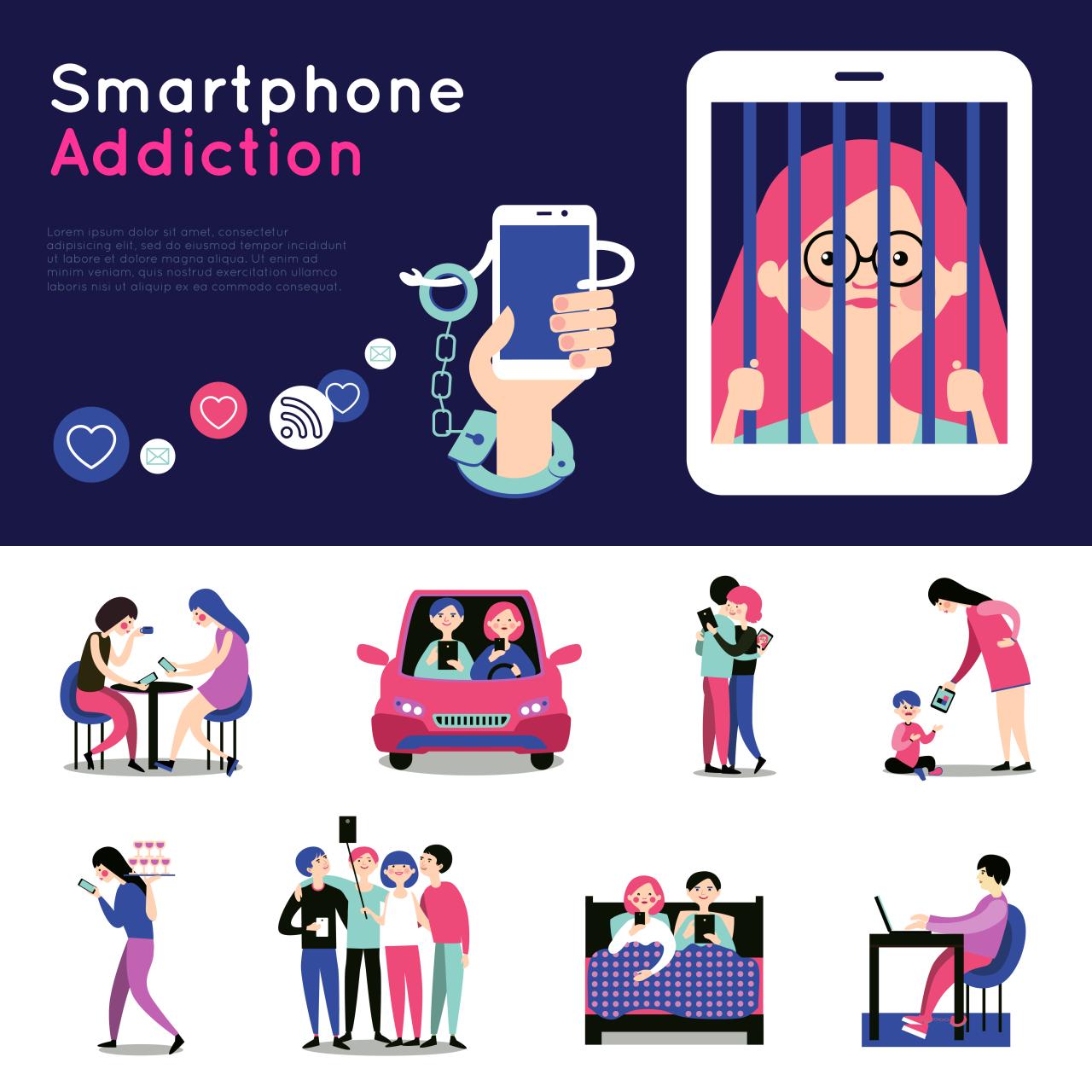 Addiction smartphone their parents usage quality average