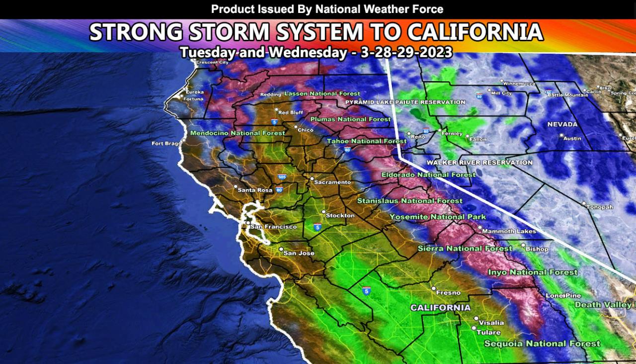 California storm rain weather forecast