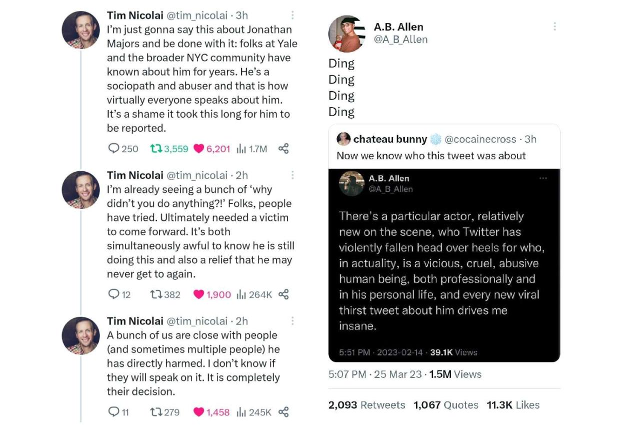 Jonathan majors girlfriends abuse