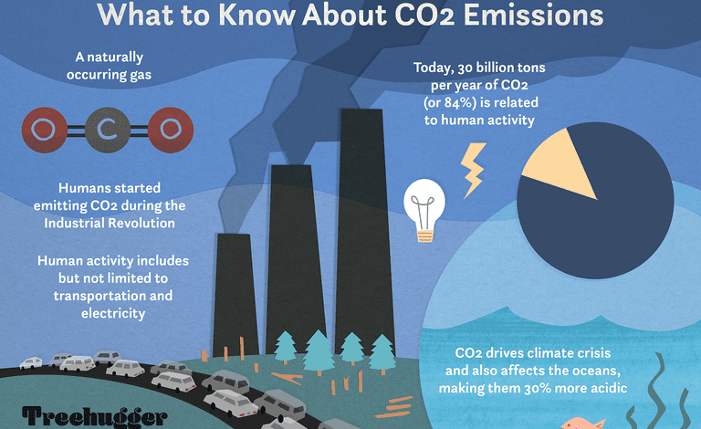 Carbon dioxide bad why co2 emissions climate affect treehugger chart crisis hilary allison illustration